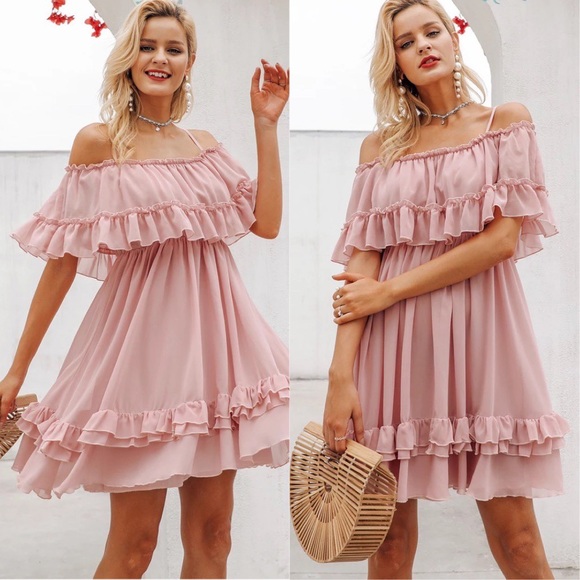 October Love Dresses & Skirts - ⭐️Clearance⭐️October Love Soft Pink Ruffle Dress
